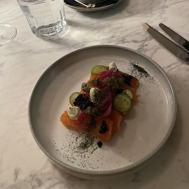 smoked salmon at liberte edinburgh